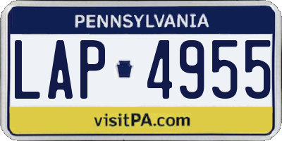 PA license plate LAP4955