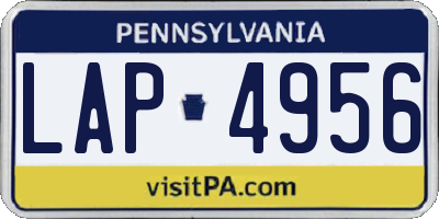 PA license plate LAP4956