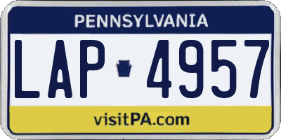PA license plate LAP4957
