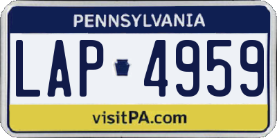 PA license plate LAP4959