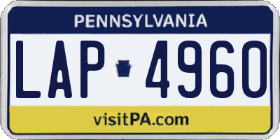 PA license plate LAP4960
