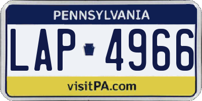 PA license plate LAP4966