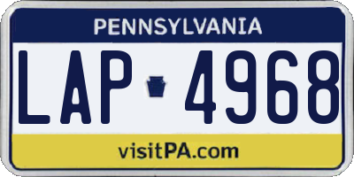 PA license plate LAP4968