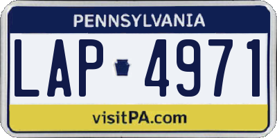 PA license plate LAP4971