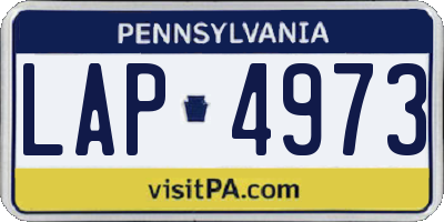 PA license plate LAP4973