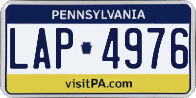 PA license plate LAP4976