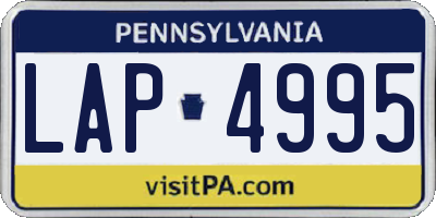 PA license plate LAP4995