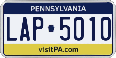 PA license plate LAP5010