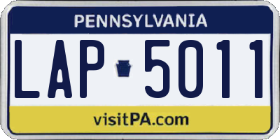 PA license plate LAP5011