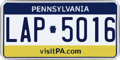 PA license plate LAP5016