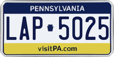 PA license plate LAP5025