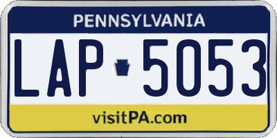 PA license plate LAP5053