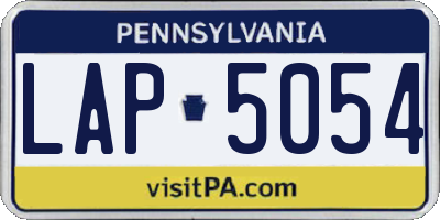 PA license plate LAP5054