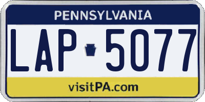 PA license plate LAP5077