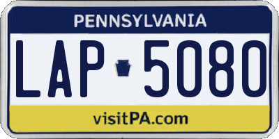 PA license plate LAP5080