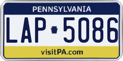 PA license plate LAP5086
