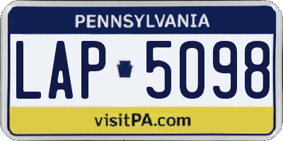 PA license plate LAP5098