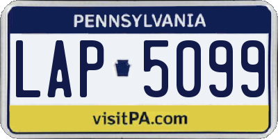 PA license plate LAP5099