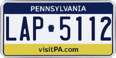 PA license plate LAP5112
