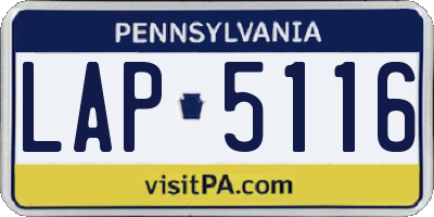 PA license plate LAP5116