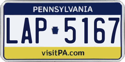 PA license plate LAP5167