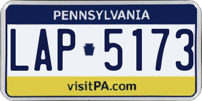 PA license plate LAP5173