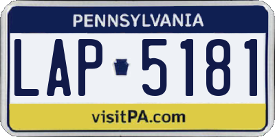 PA license plate LAP5181