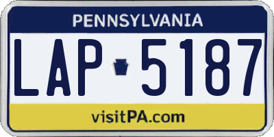 PA license plate LAP5187