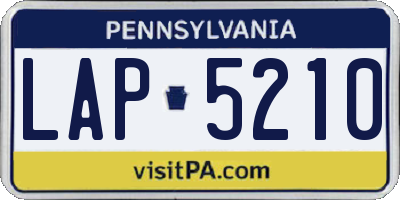 PA license plate LAP5210