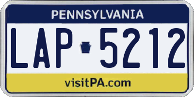PA license plate LAP5212
