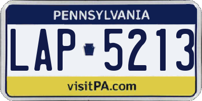 PA license plate LAP5213