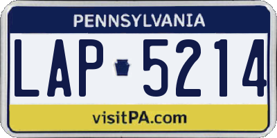 PA license plate LAP5214