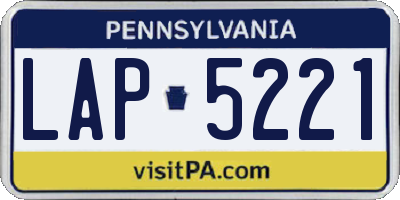 PA license plate LAP5221