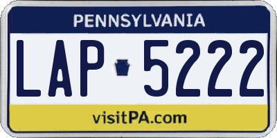 PA license plate LAP5222