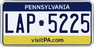 PA license plate LAP5225