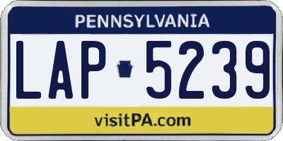 PA license plate LAP5239