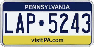 PA license plate LAP5243