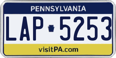 PA license plate LAP5253
