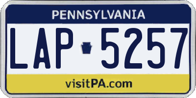 PA license plate LAP5257
