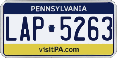 PA license plate LAP5263