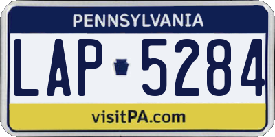 PA license plate LAP5284