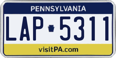 PA license plate LAP5311