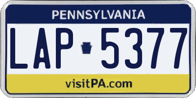 PA license plate LAP5377