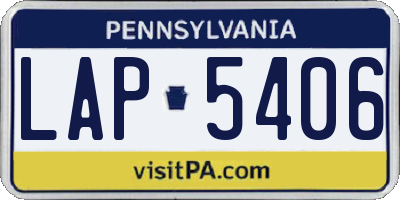 PA license plate LAP5406