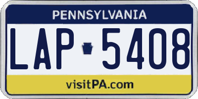 PA license plate LAP5408
