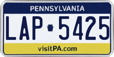 PA license plate LAP5425