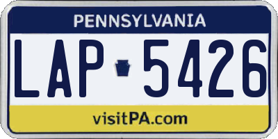PA license plate LAP5426