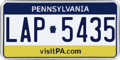 PA license plate LAP5435