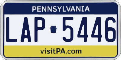 PA license plate LAP5446