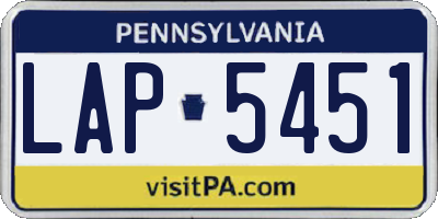 PA license plate LAP5451
